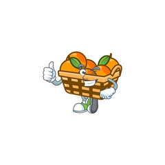 Sticker - An icon of basket oranges making Thumbs up gesture