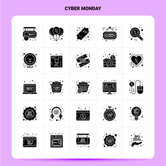 Wall Mural - Solid 25 Cyber Monday Icon set. Vector Glyph Style Design Black Icons Set. Web and Mobile Business ideas design Vector Illustration.