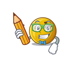 Wall Mural - A picture of Student bowling ball character holding pencil