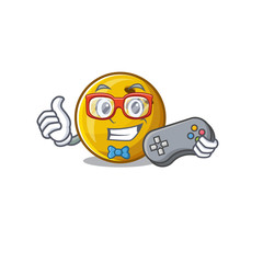 Wall Mural - Smiley gamer bowling ball cartoon mascot style