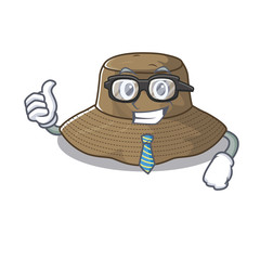 Wall Mural - cartoon character of Businessman bucket hat wearing glasses