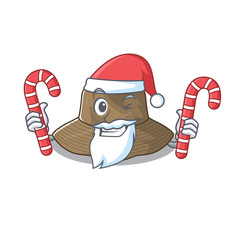 Sticker - Bucket hat Cartoon character in Santa costume with candy