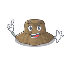 Poster - One Finger bucket hat in mascot cartoon character style