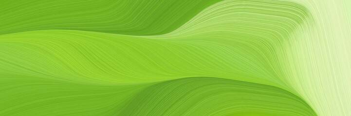 Wall Mural - modern header design with moderate green, pale golden rod and dark khaki colors. dynamic curved lines with fluid flowing waves and curves