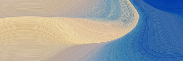 Poster - moving banner design with tan, teal blue and light slate gray colors. dynamic curved lines with fluid flowing waves and curves