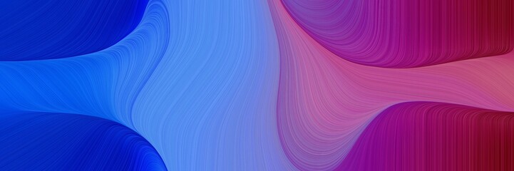 Fototapete - surreal banner with royal blue, mulberry  and dark pink colors. dynamic curved lines with fluid flowing waves and curves