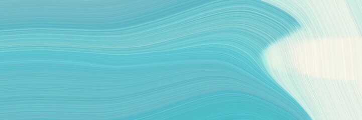 modern banner with medium turquoise, beige and light blue colors. dynamic curved lines with fluid flowing waves and curves