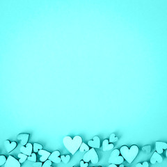 Saint Valentine background heart bottom and free space for lettering. Color aquamarine, aqua.