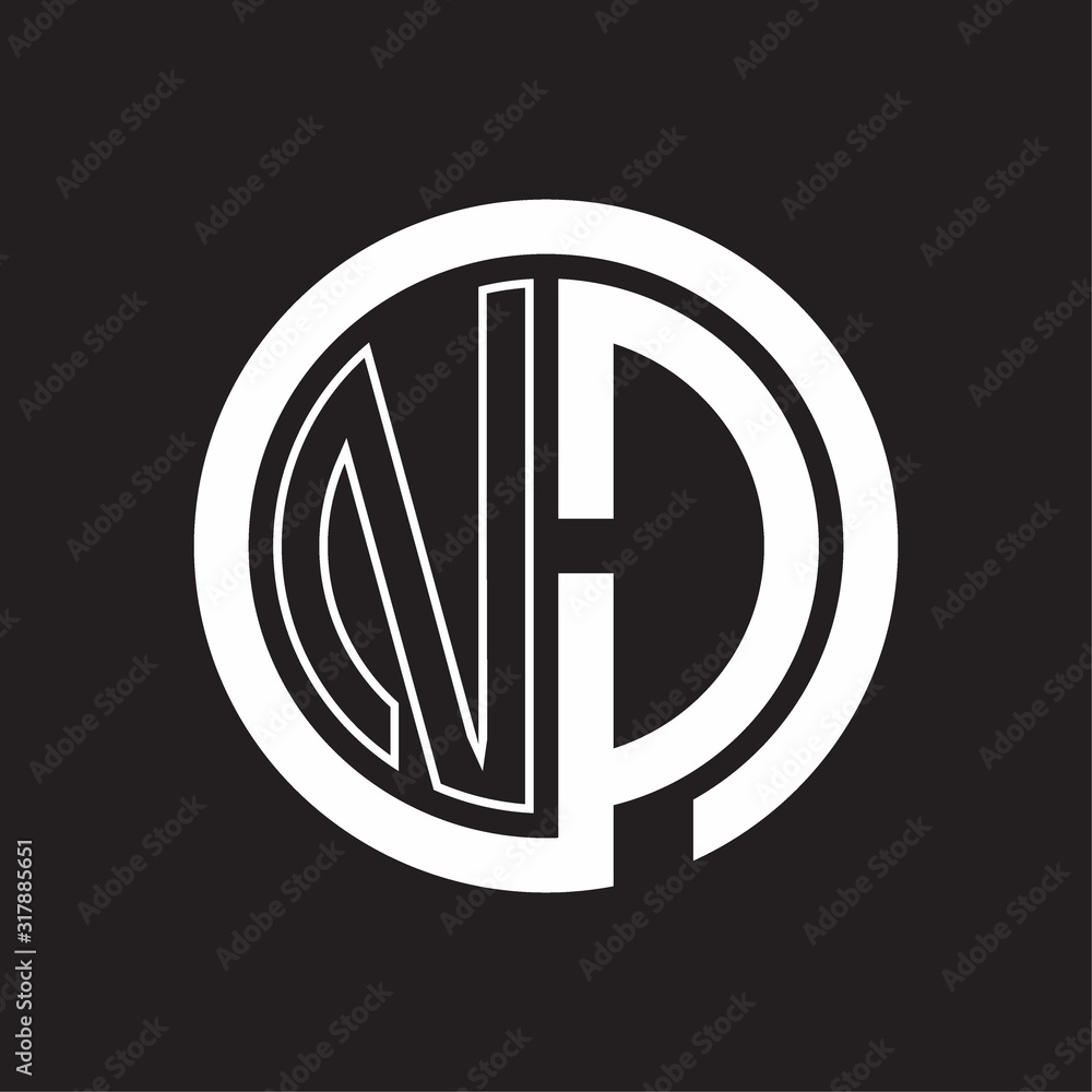 ND Logo with circle rounded negative space design template