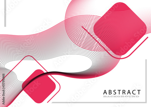 Abstract Background with Dynamic Linear Waves - Modern Graphic Illustration o...