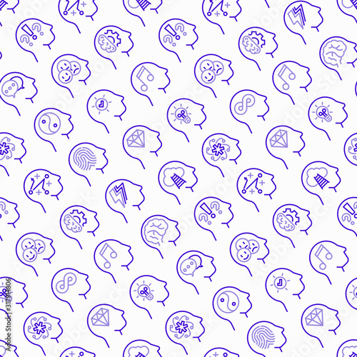mental-health-seamless-pattern-with-thin-line-icons-mental-growth-negative-thinking-emotional-reasoning-logical-plan-obsession-balance-brilliant-thought-self-identity-vector-illustration