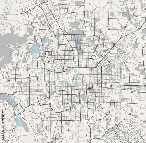 Fotomural map of the city of Beijing, China