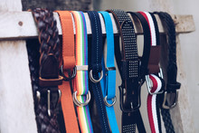 CLOSE-UP OF MULTICOLORED BELTS