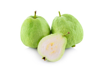 Fresh green guava isolated on a white background