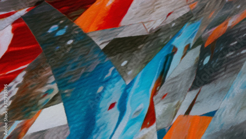 Trendy texture background with colorful paper stripes can use like modern des...