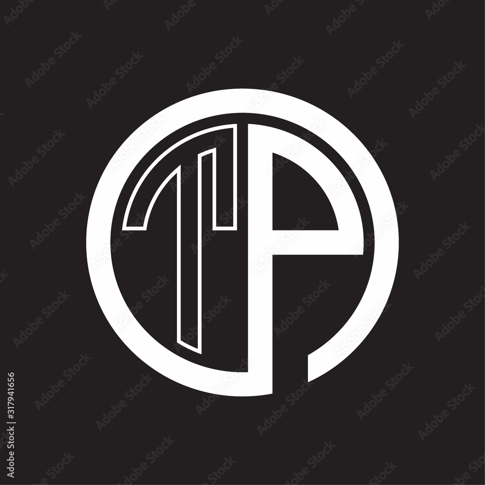 TP Logo with circle rounded negative space design template Stock Vector ...