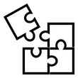gz701 GrafikZeichnung - german: Rätseln Symbol. - english: puzzle icon. - isolated on white background. - black outline version - square xxl g8969