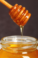 Jar of Honey with Honey Dipper