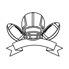 Wall Mural - helmet and ball american football on white background