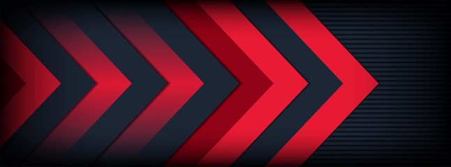 Wall Mural - abstract arrow dark overlap layers background with red design