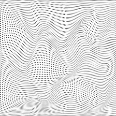 Wall Mural - abstract background wave of particles. surface of wave dots. vector