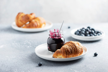 Wall Mural - croissant and blueberry jam