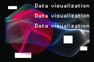 Aufkleber - Abstract background with generative art elements. Futuristic and glitched shapes in cyberpunk style, Data visualization concept.