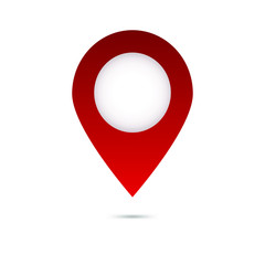 GPS navigator pin checking red color on white background. Vector illustration