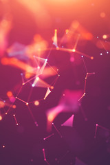 Wall Mural - lines connected triangles. network sphere system. digital data plexus technology construction. conne