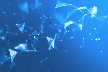 Wall Mural - lines connected triangles. network sphere system. digital data plexus technology construction. conne