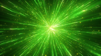 explosion of green powder or dust. colored particle splash, fume effect, festive abstract background