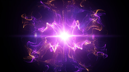 explosion of pink and orange colorful powder or dust. color particle splash, fume effect, festive ab