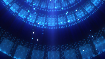 Wall Mural - futuristic neon blue glowing element. abstract sci fi background.