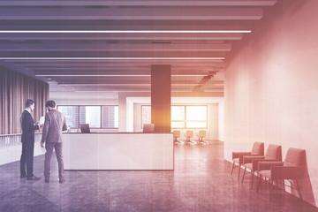 Wall Mural - Businessmen near office reception desk