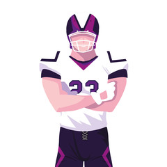 Canvas Print - man team player american football with uniform on white background