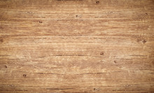 Wood Texture Background., Vintage Wooden Table With Cracks And Knotts. Light Brown Surface Of Old Wood With Natural Color And Pattern.