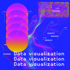 Aufkleber - Abstract Visualization of data and information in graph form. Conceptual 3D illustration of futuristic technology, complex systems and calculations.