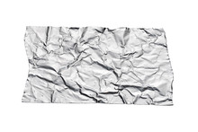 Crumpled Aluminum Foil Tape Sticker Isolated On White