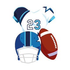 Poster - set of icons american football on white background