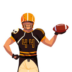 Canvas Print - man team player american football with uniform on white background