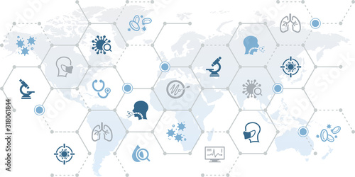 Corona Virus Vector Illustration Abstract Concept On A World Map