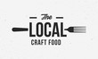 © Denys Holovatiuk - Local Craft Food logo design template. Local food poster for restaurant, cooking and food business, cafe. Vintage abstract poster with fork. Vector illustration.