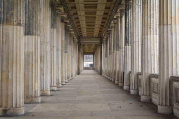 Row of classic greek columns in Berlin, Germany