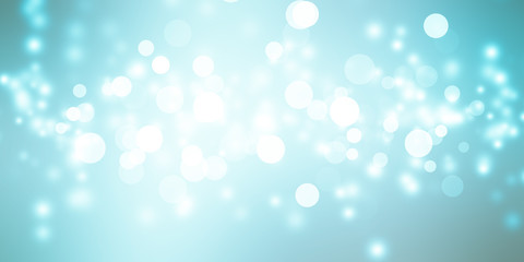 white bokeh blur background / Circle light on blue background / abstract light background