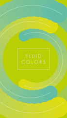 Wall Mural - green and blue paint fluid colors background