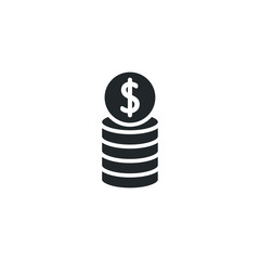 Poster - Coin icon template color editable. Coin symbol vector sign isolated on white background illustration for graphic and web design.