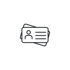 Fototapete - Id card icon template color editable. Identification card symbol vector sign isolated on white background illustration for graphic and web design.