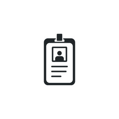 Leinwandbilder - Id card icon template color editable. Identification card symbol vector sign isolated on white background illustration for graphic and web design.