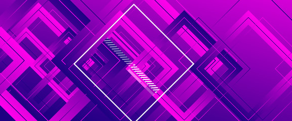 Abstract background with simple square or rectangle geometrical shapes. Geometric template with fluid gradients. Line design, technology concept. Vector Illustration For Wallpaper, Banner Background