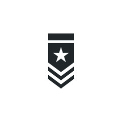 Leinwandbilder - military rank icon template color editable. Ranking symbol vector sign isolated on white background illustration for graphic and web design.